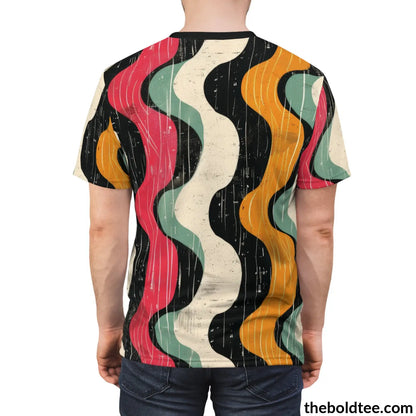 Color Stripes Tee - Premium All Over Print Crewneck Shirt Prints