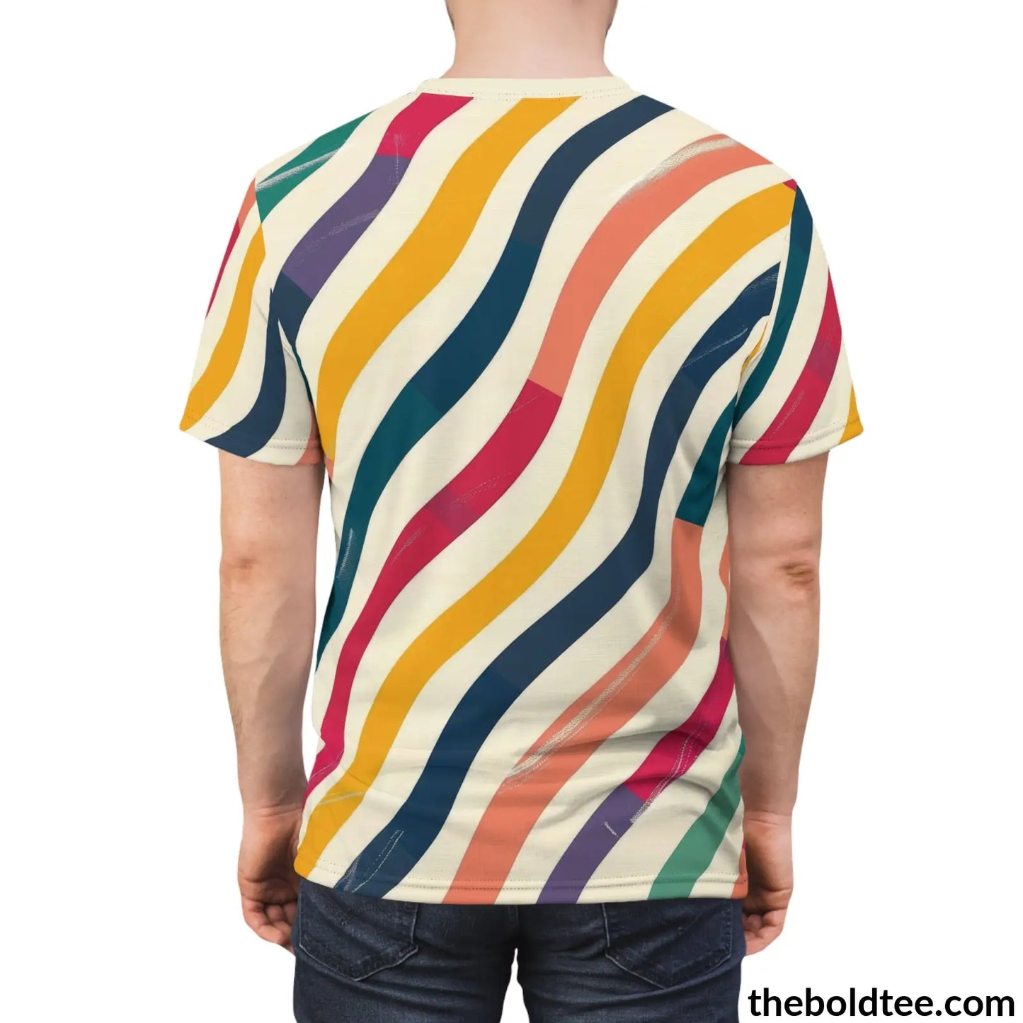 Color Stripes Tee - Premium All Over Print Crewneck Shirt Prints