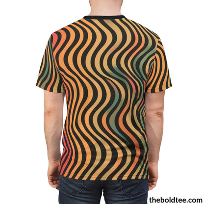 Color Stripes Tee - Premium All Over Print Crewneck Shirt Prints