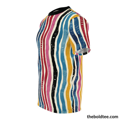 Color Stripes Tee - Premium All Over Print Crewneck Shirt Prints