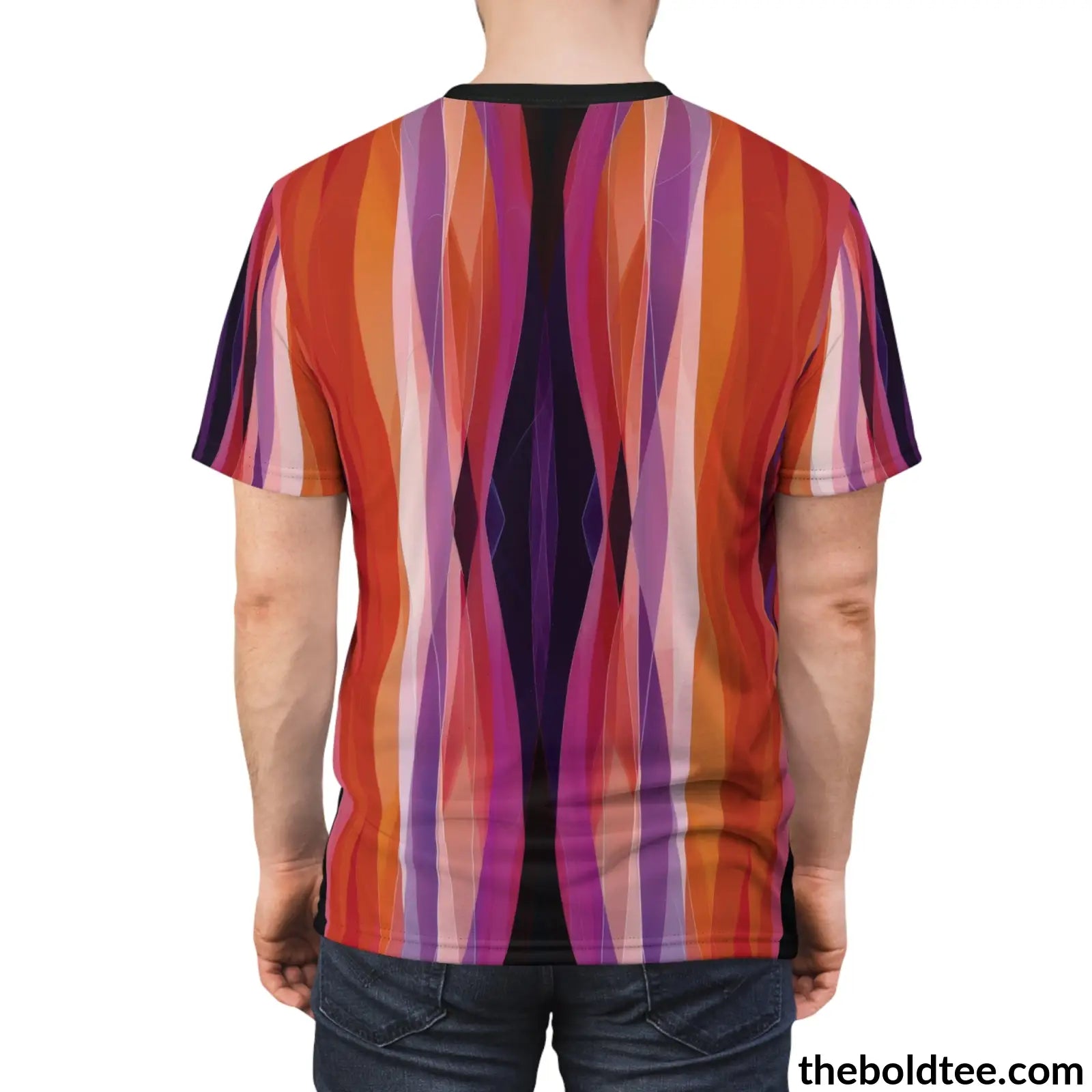 Color Stripes Tee - Premium All Over Print Crewneck Shirt Prints