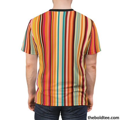 Color Stripes Tee - Premium All Over Print Crewneck Shirt Prints