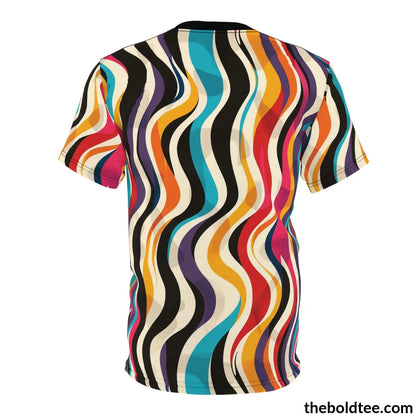 Color Stripes Tee - Premium All Over Print Crewneck Shirt Prints