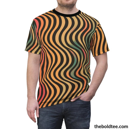 Color Stripes Tee - Premium All Over Print Crewneck Shirt Prints