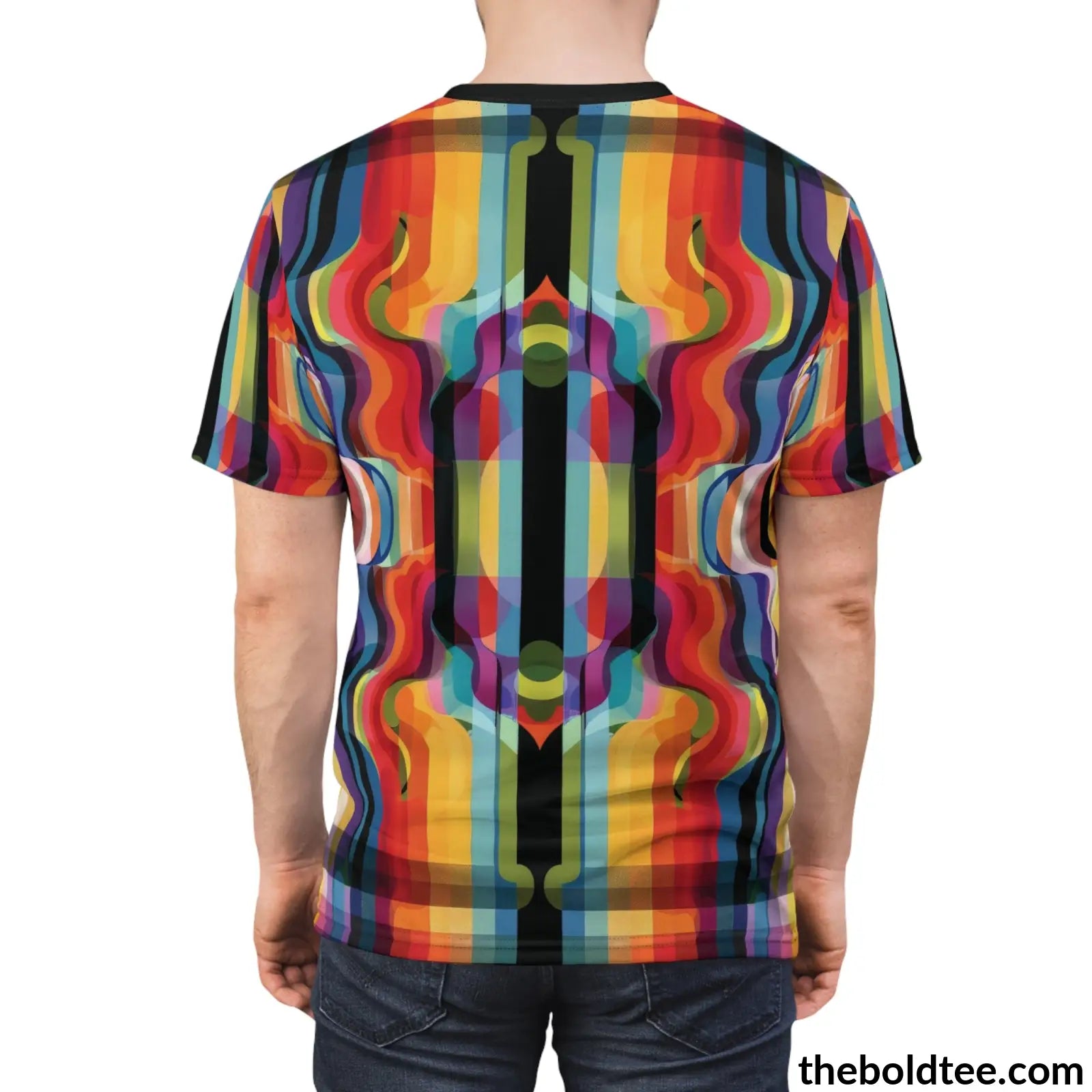 Color Stripes Tee - Premium All Over Print Crewneck Shirt Prints