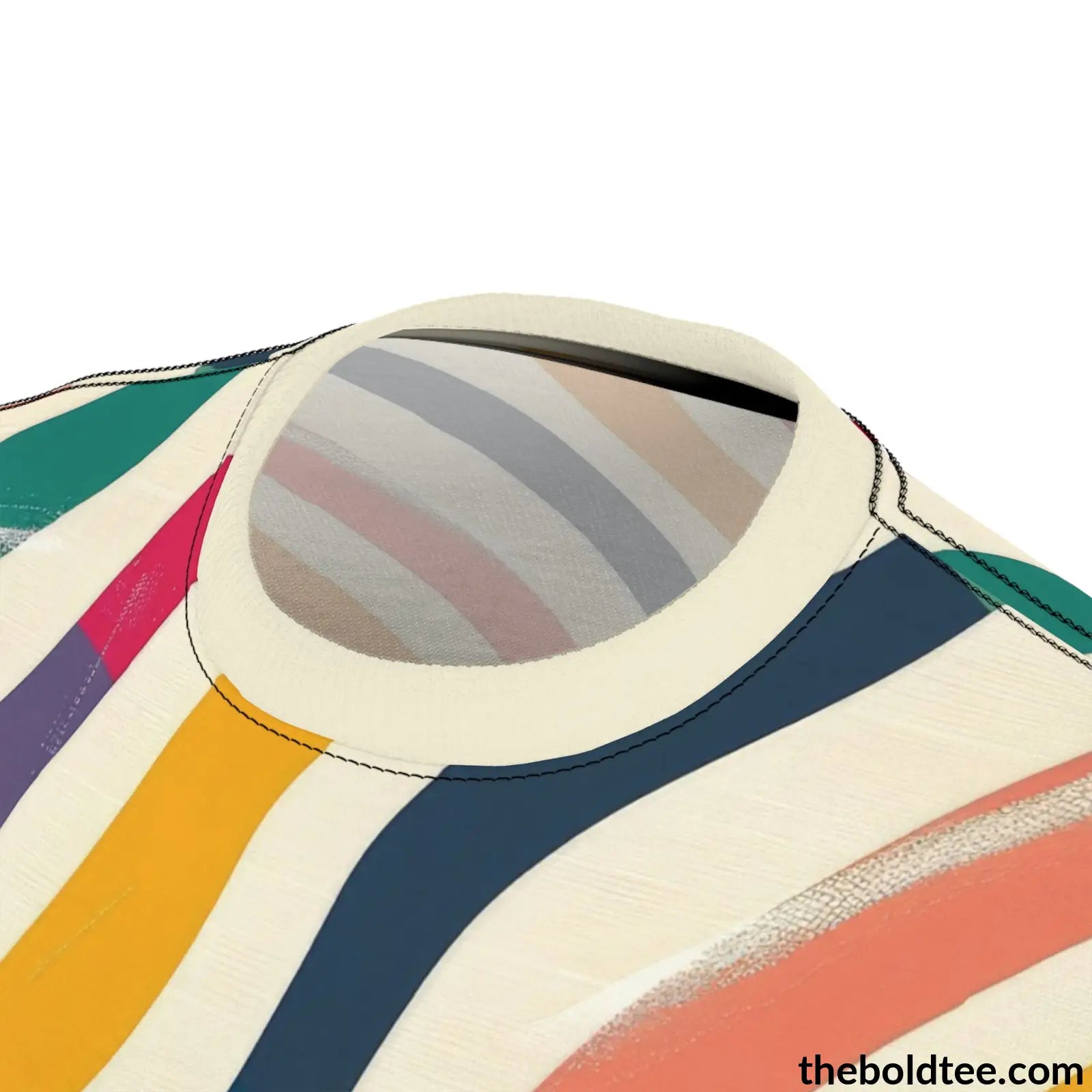 Color Stripes Tee - Premium All Over Print Crewneck Shirt Prints