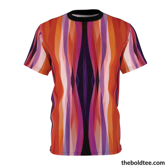 Color Stripes Tee - Premium All Over Print Crewneck Shirt Black Stitching / 6 Oz. S Prints