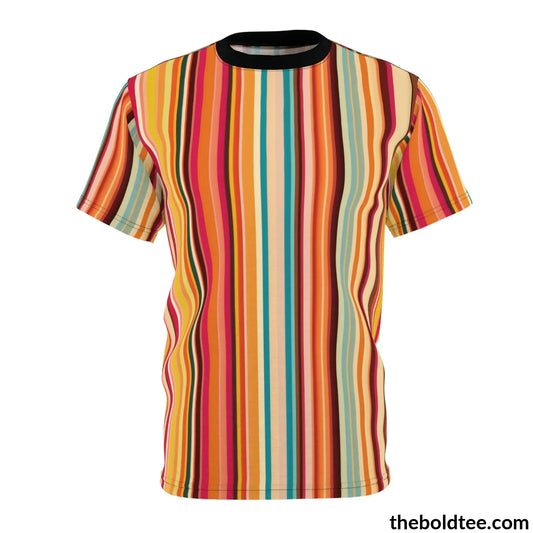 Color Stripes Tee - Premium All Over Print Crewneck Shirt Black Stitching / 6 Oz. S Prints