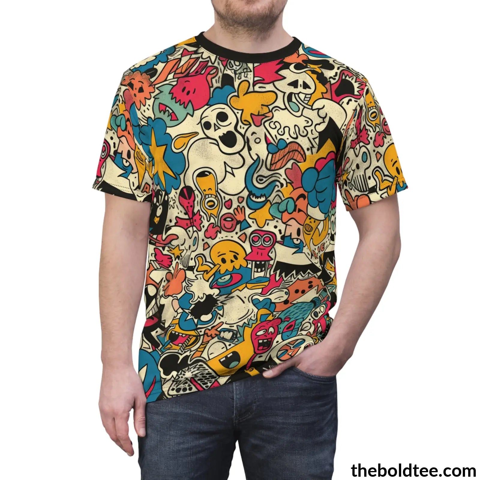 Comic Tee - Premium All Over Print Crewneck Shirt Prints