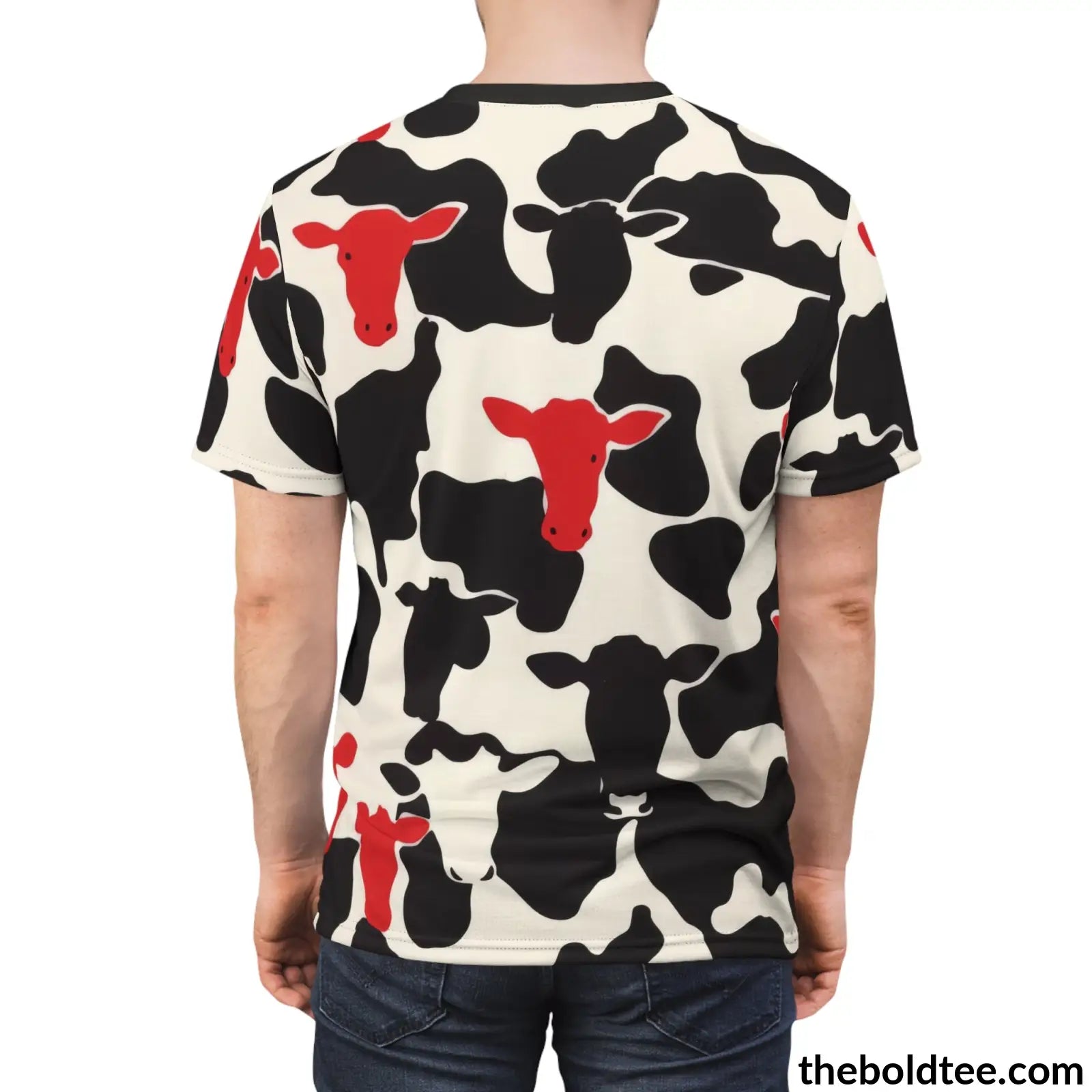 Cow Print Tee - Premium All Over Crewneck Shirt Prints