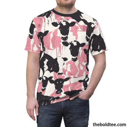 Cow Print Tee - Premium All Over Crewneck Shirt Prints