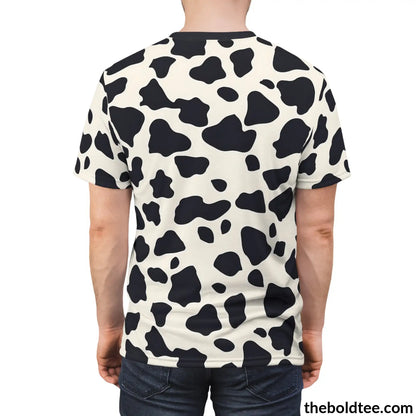 Cow Print Tee - Premium All Over Crewneck Shirt Prints