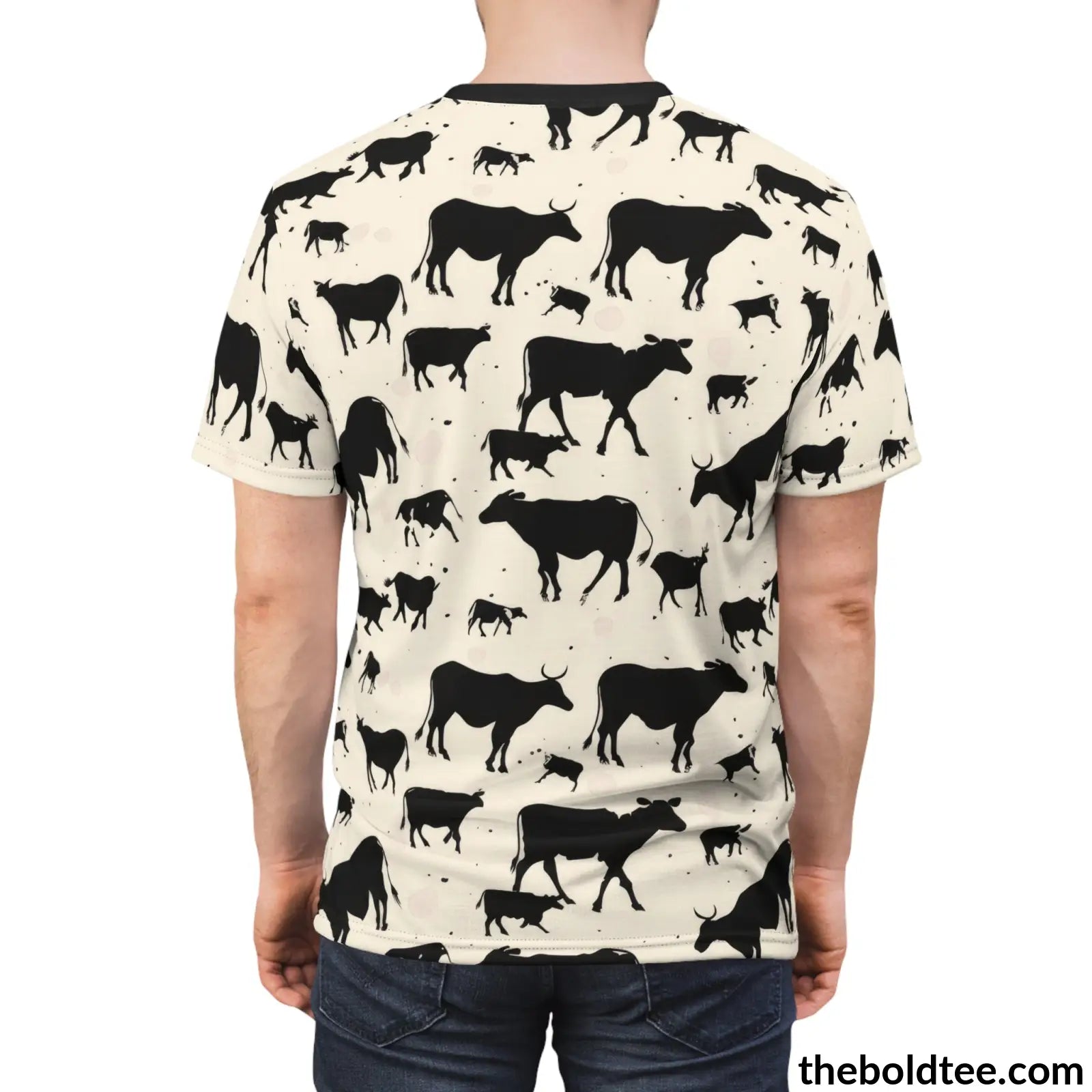 Cow Print Tee - Premium All Over Crewneck Shirt Prints