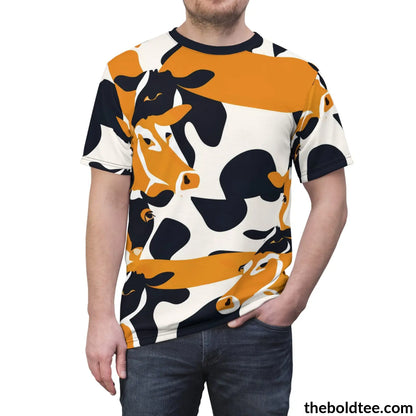 Cow Print Tee - Premium All Over Crewneck Shirt Prints