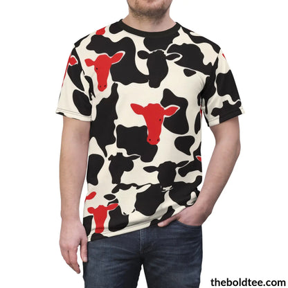 Cow Print Tee - Premium All Over Crewneck Shirt Prints