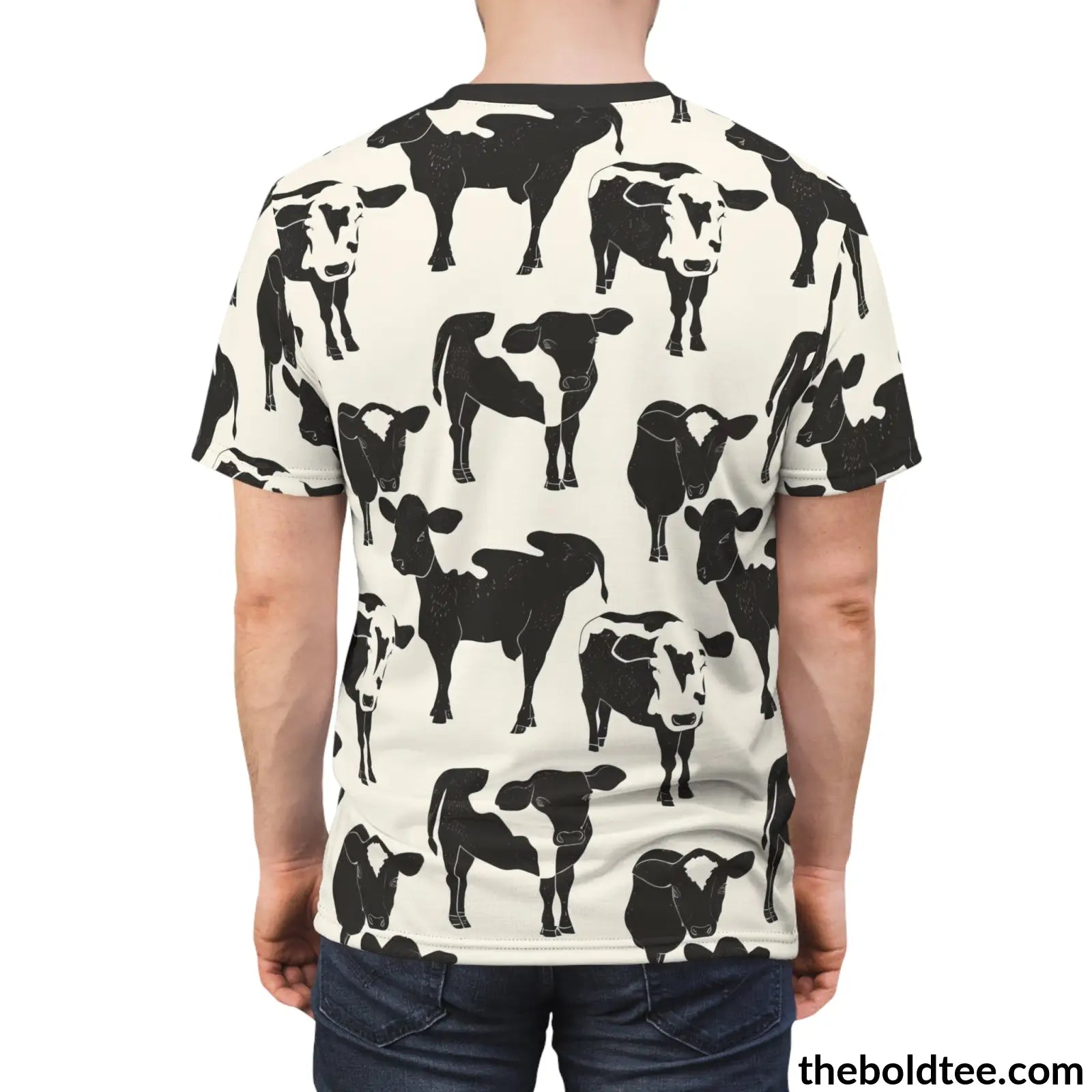 Cow Print Tee - Premium All Over Crewneck Shirt Prints