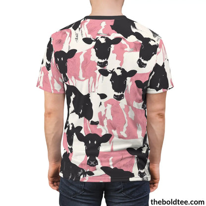 Cow Print Tee - Premium All Over Crewneck Shirt Prints