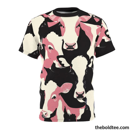 Cow Print Tee - Premium All Over Crewneck Shirt S Prints