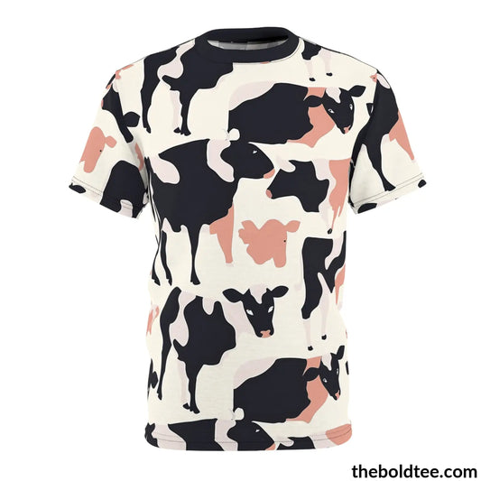 Cow Print Tee - Premium All Over Crewneck Shirt S Prints