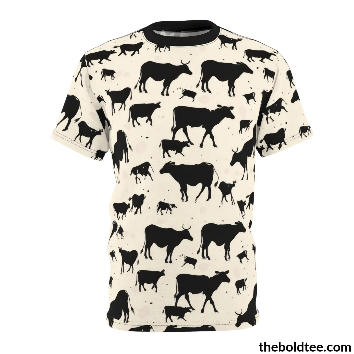 Cow Print Tee - Premium All Over Crewneck Shirt S Prints