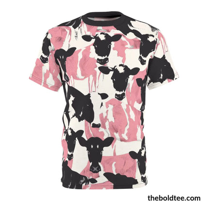 Cow Print Tee - Premium All Over Crewneck Shirt S Prints