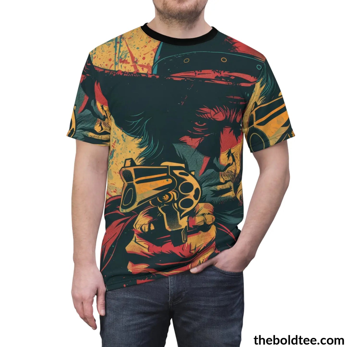 Cowboy Pop Art Tee - Premium All Over Print Crewneck Prints