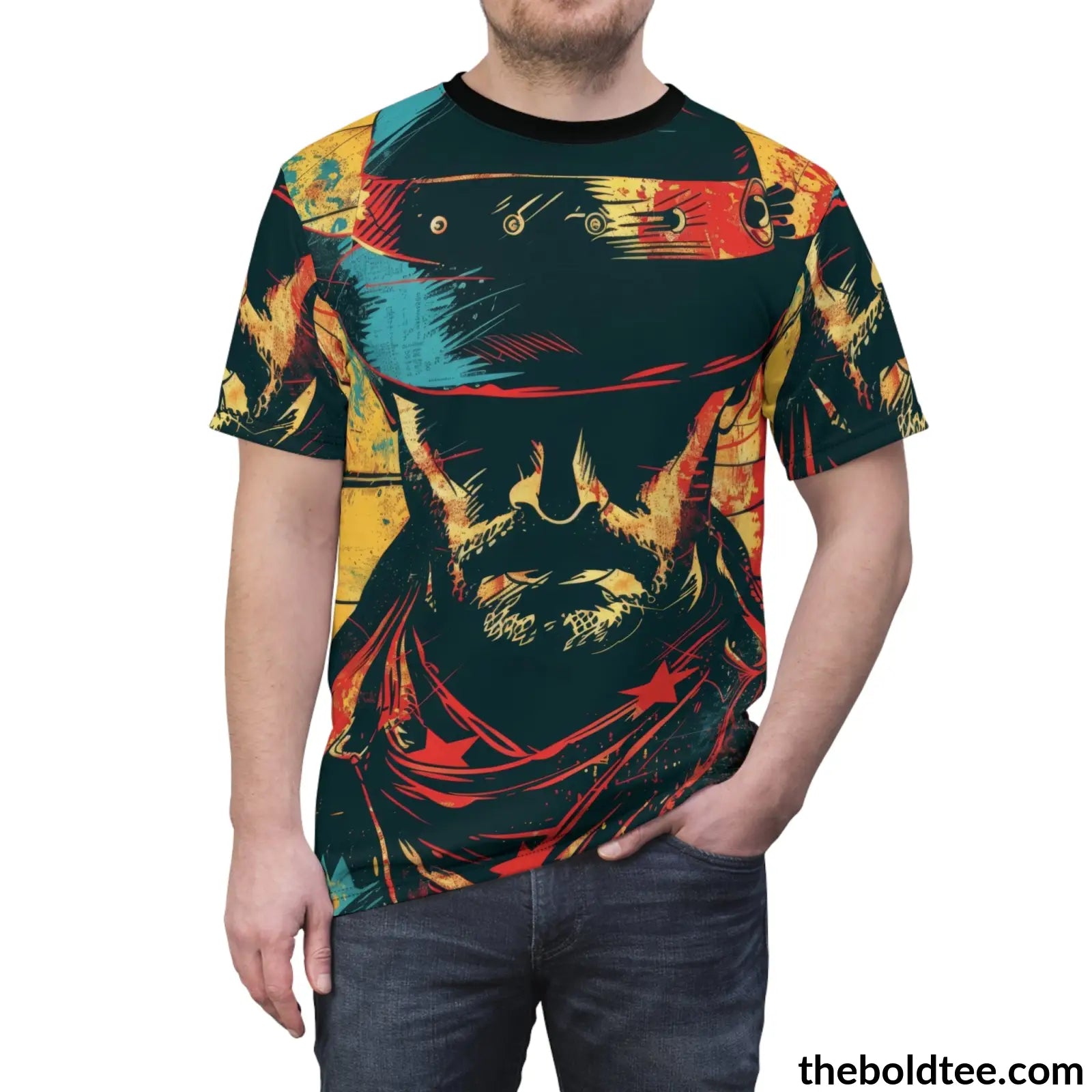 Cowboy Pop Art Tee - Premium All Over Print Crewneck Prints