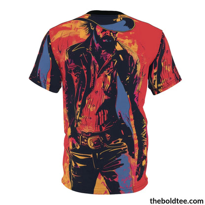 Cowboy Pop Art Tee - Premium All Over Print Crewneck Prints