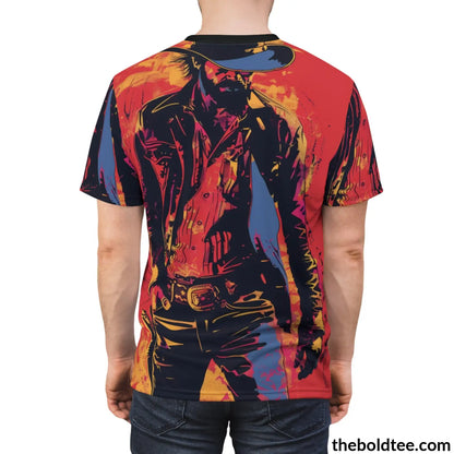 Cowboy Pop Art Tee - Premium All Over Print Crewneck Prints