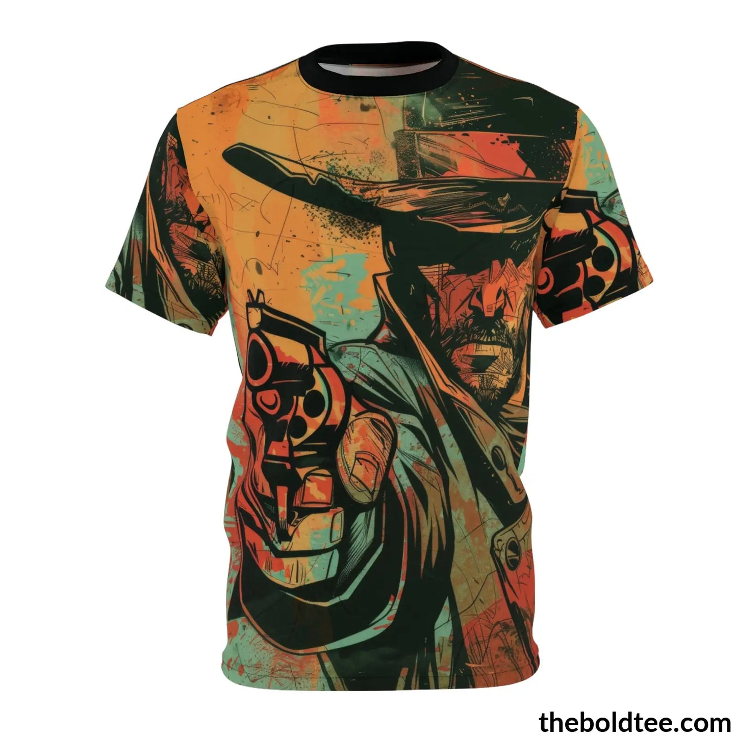 Cowboy Pop Art Tee - Premium All Over Print Crewneck Black Stitching / 6 Oz. S Prints