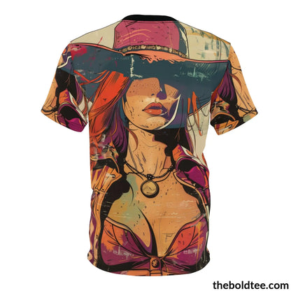 Cowgirl Pop Art Tee - Premium All Over Print Crewneck Prints