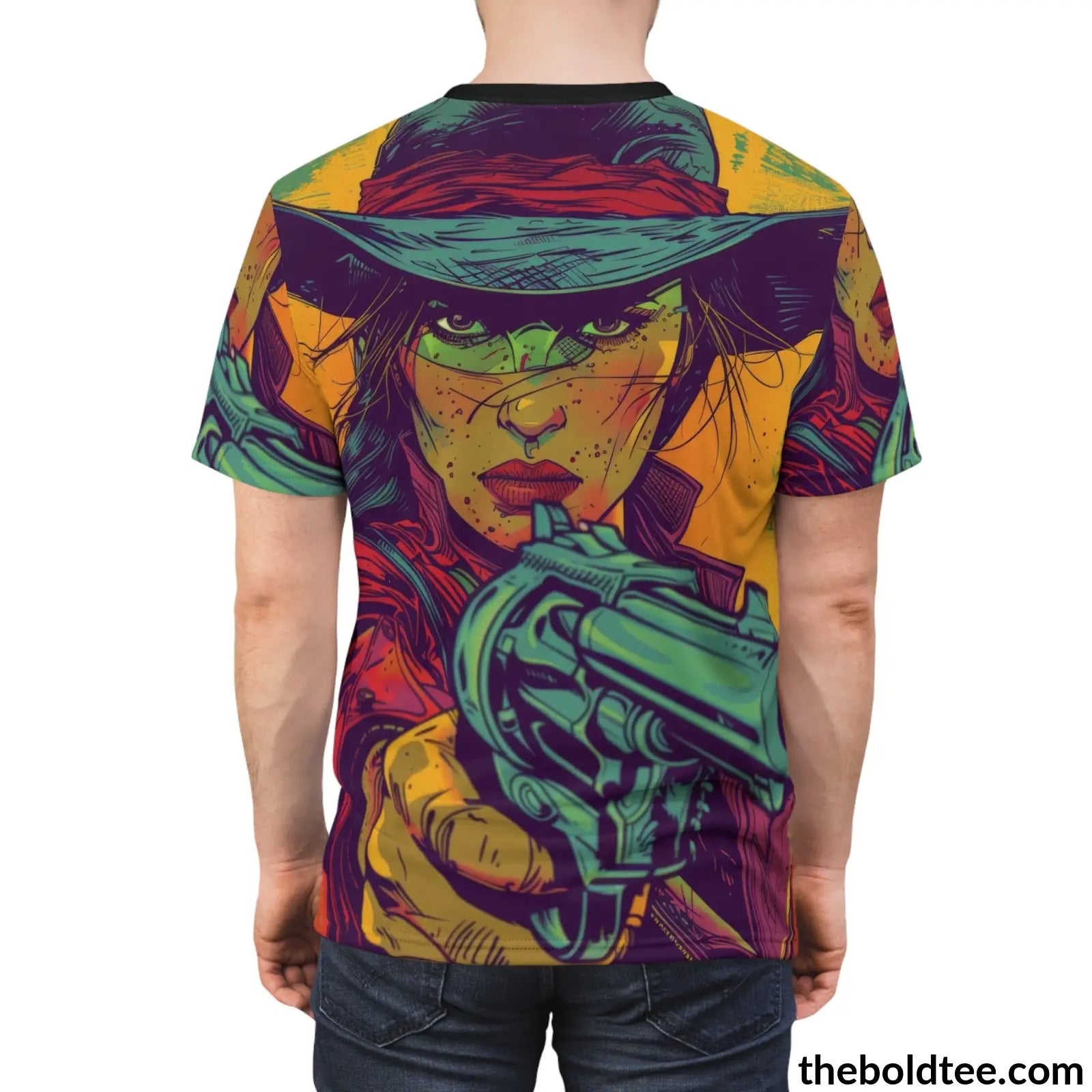 Cowgirl Pop Art Tee - Premium All Over Print Crewneck Prints