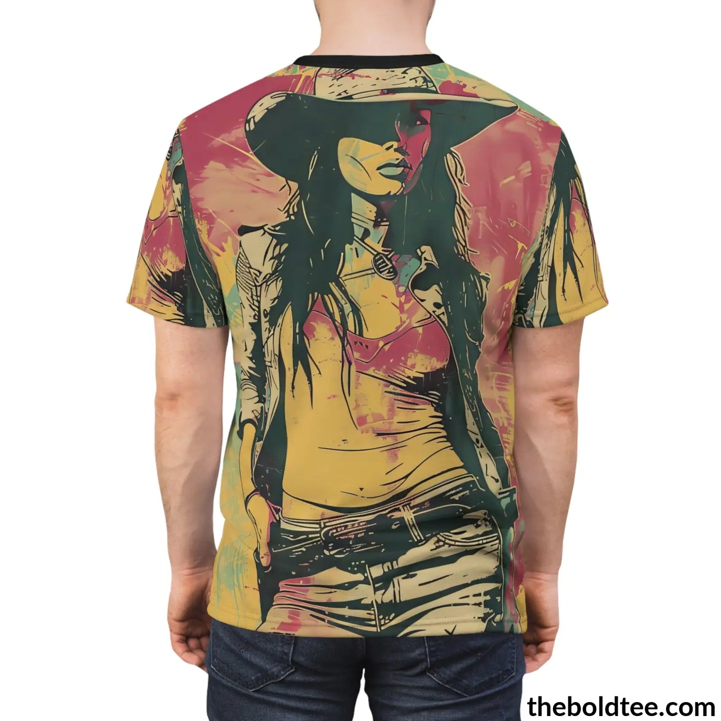 Cowgirl Pop Art Tee - Premium All Over Print Crewneck Prints