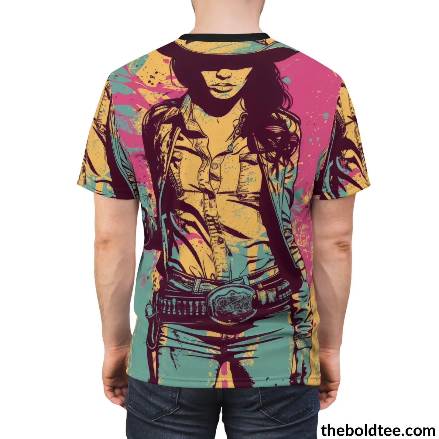 Cowgirl Pop Art Tee - Premium All Over Print Crewneck Prints