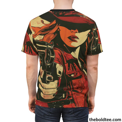 Cowgirl Pop Art Tee - Premium All Over Print Crewneck Prints