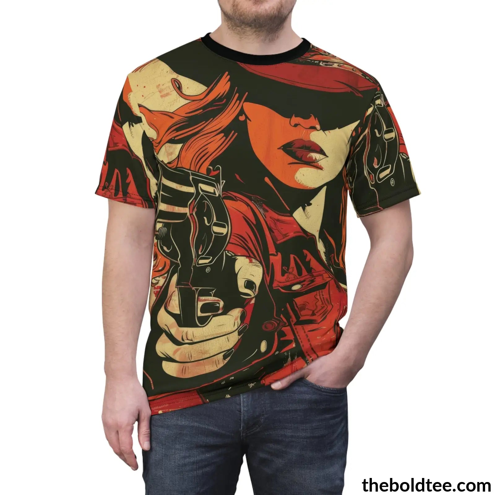 Cowgirl Pop Art Tee - Premium All Over Print Crewneck Prints