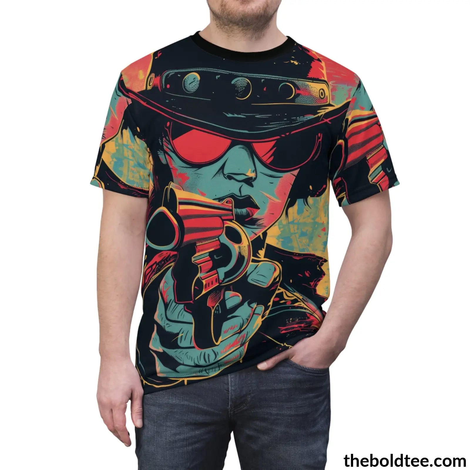 Cowgirl Pop Art Tee - Premium All Over Print Crewneck Prints