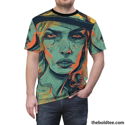 Cowgirl Pop Art Tee - Premium All Over Print Crewneck Prints