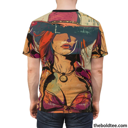 Cowgirl Pop Art Tee - Premium All Over Print Crewneck Prints