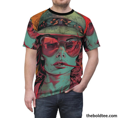 Cowgirl Pop Art Tee - Premium All Over Print Crewneck Prints