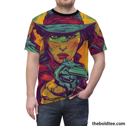 Cowgirl Pop Art Tee - Premium All Over Print Crewneck Prints