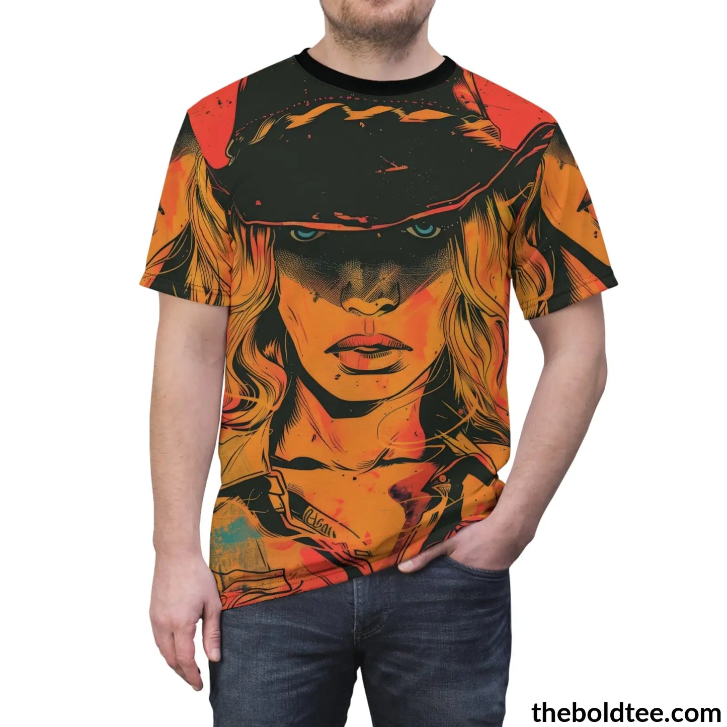 Cowgirl Pop Art Tee - Premium All Over Print Crewneck Prints