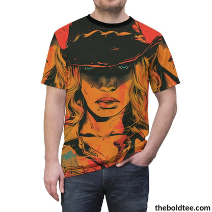 Cowgirl Pop Art Tee - Premium All Over Print Crewneck Prints