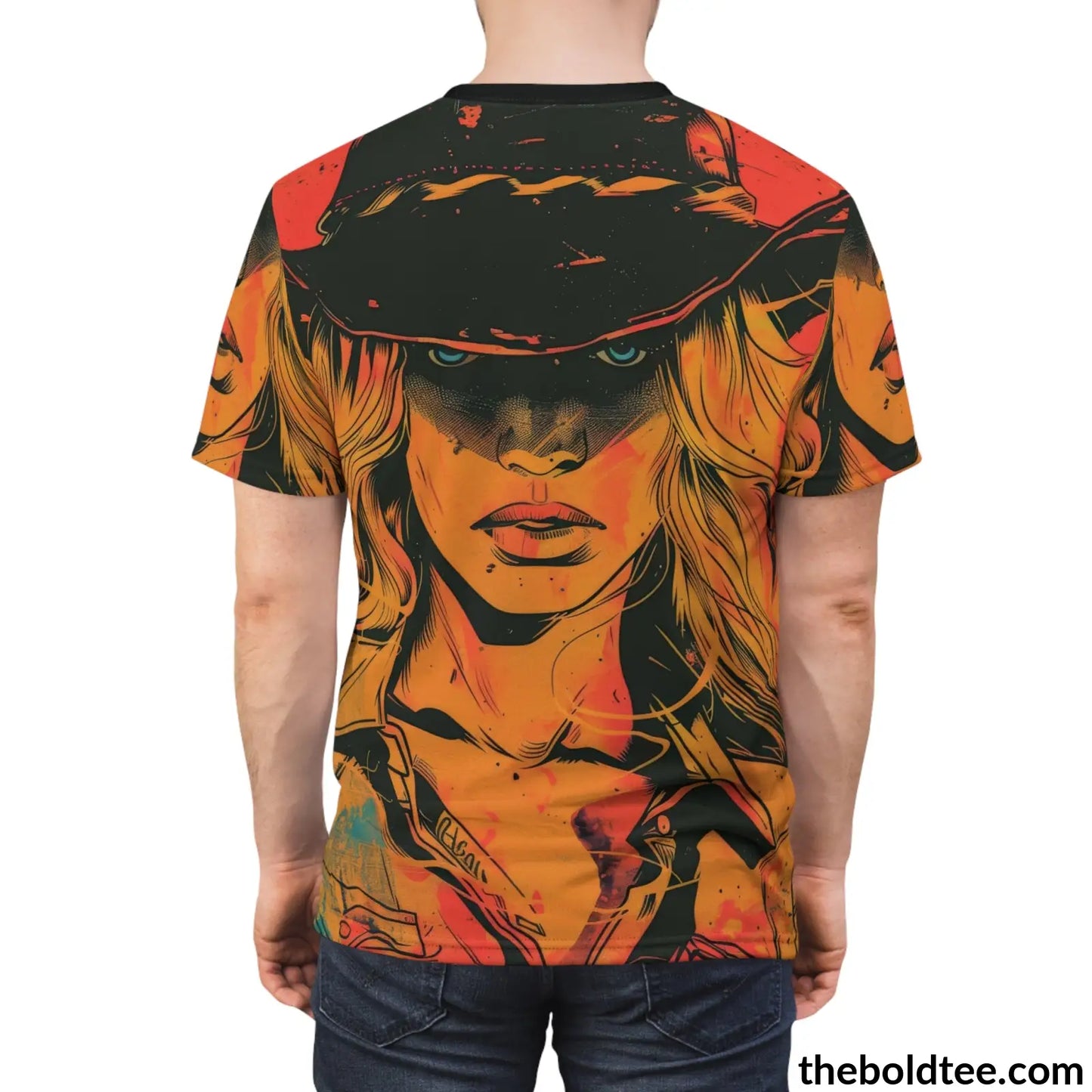 Cowgirl Pop Art Tee - Premium All Over Print Crewneck Prints