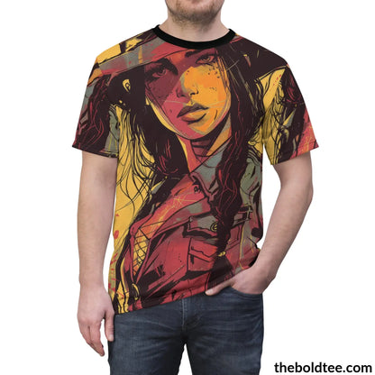 Cowgirl Pop Art Tee - Premium All Over Print Crewneck Prints