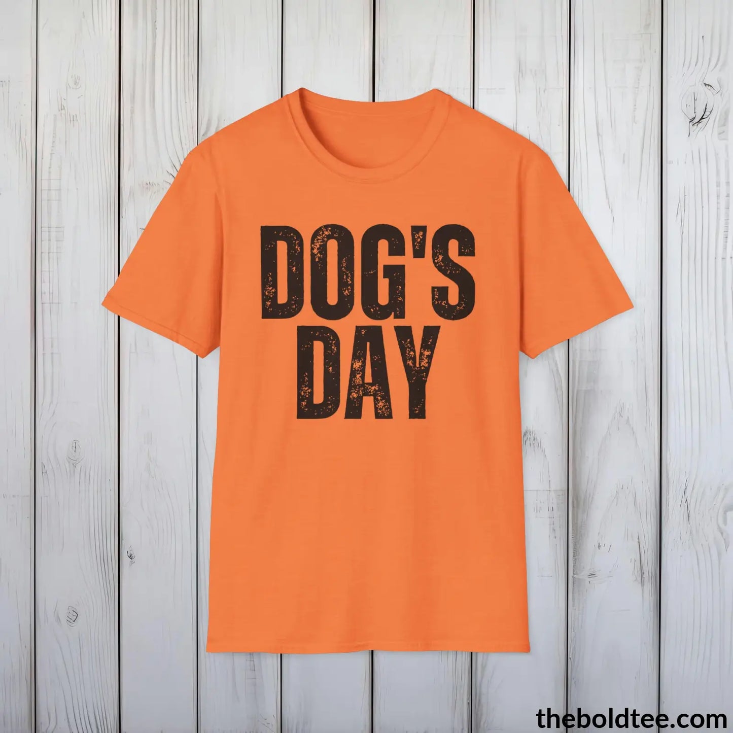 Dog’s Day Tee - Sustainable & Soft Cotton Crewneck Unisex T - Shirt 9 Bold Colors Heather Orange / S