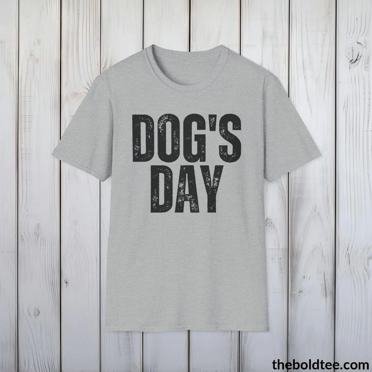 Dog’s Day Tee - Sustainable & Soft Cotton Crewneck Unisex T - Shirt 9 Bold Colors Sport Grey / S