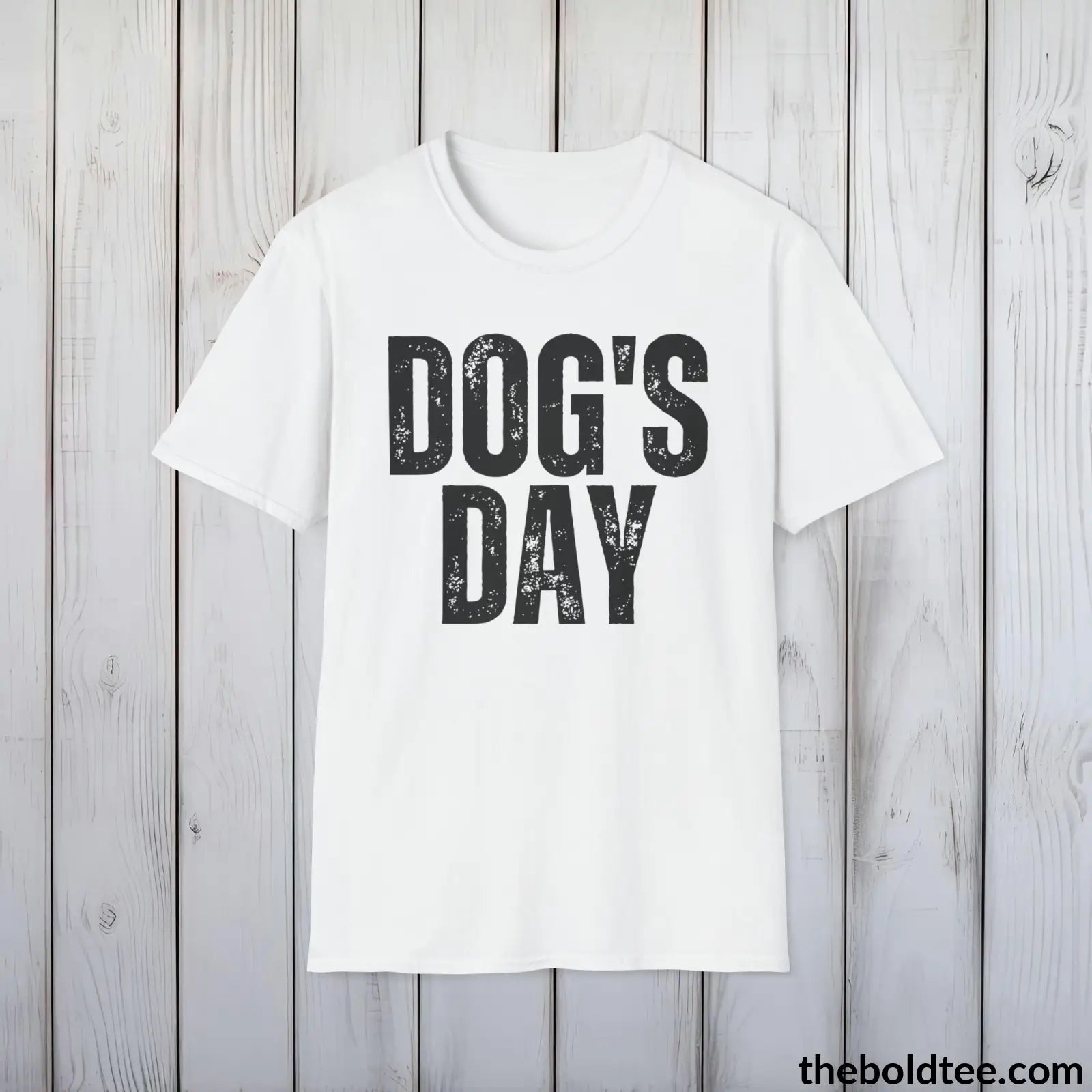 Dog’s Day Tee - Sustainable & Soft Cotton Crewneck Unisex T - Shirt 9 Bold Colors White / S