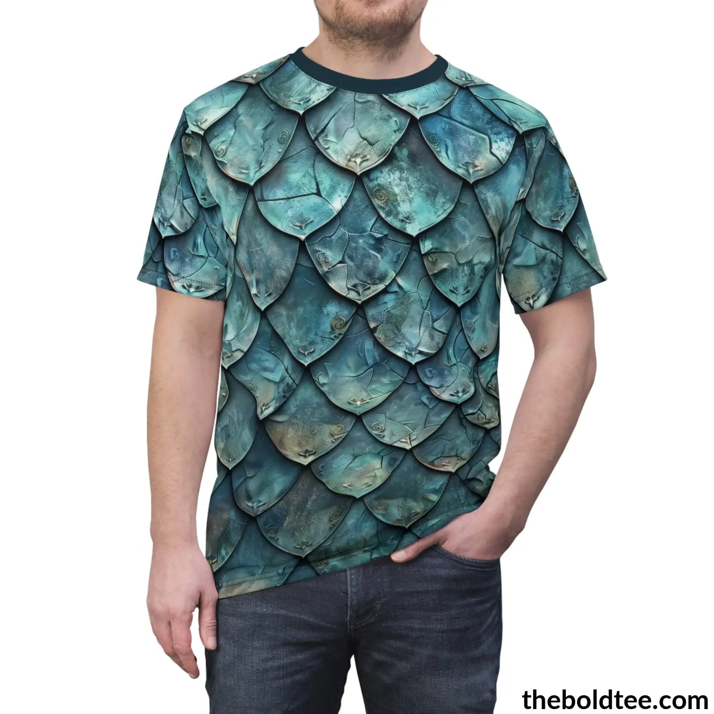 Dragon Scales Tee - Premium All Over Print Crewneck Shirt Prints