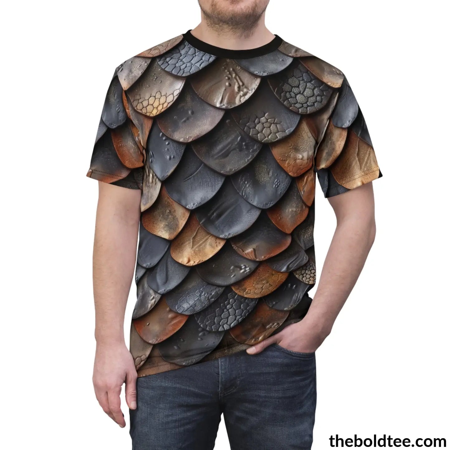 Dragon Scales Tee - Premium All Over Print Crewneck Shirt Prints